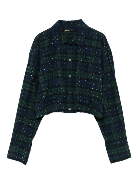 Maje rhinestone-embellished checked shirt - Blue - zdjęcie produktu nr 1