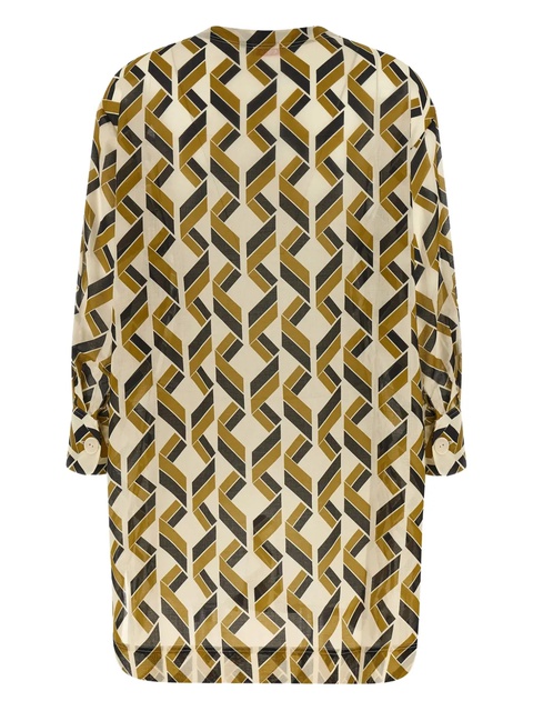 ERES geometric-print cotton mini dress - Neutrals - zdjęcie produktu nr 2