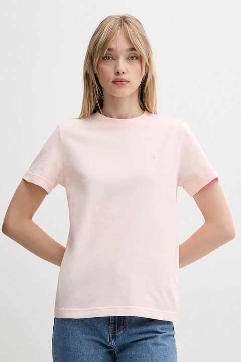 Calvin Klein Jeans t-shirt bawełniany damski kolor beżowy LV047B224G - zdjęcie produktu nr 1