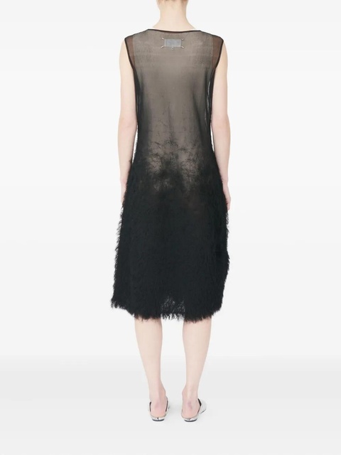 Maison Margiela sleeveless sheer-top midi dress - Black - zdjęcie produktu nr 2