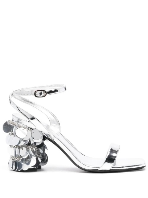 Rabanne 95mm paillette-embellished sandals - Silver - zdjęcie produktu nr 1