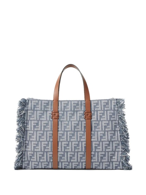 FENDI Summer FF-logo frayed tote bag - Blue - zdjęcie produktu nr 2