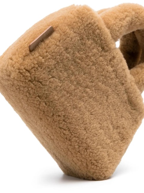 Amina Muaddi Amini Giuly shearling tote bag - Brown - zdjęcie produktu nr 2
