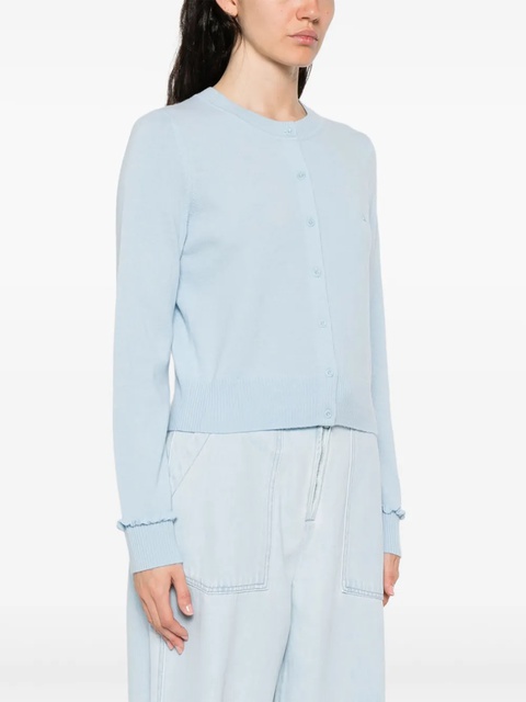 SANDRO ruffle-trim cardigan - Blue - zdjęcie produktu nr 2
