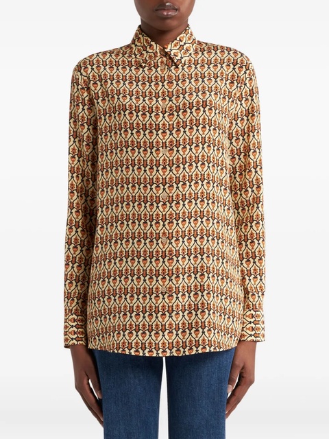 ETRO geometric-print silk shirt - Yellow - zdjęcie produktu nr 2