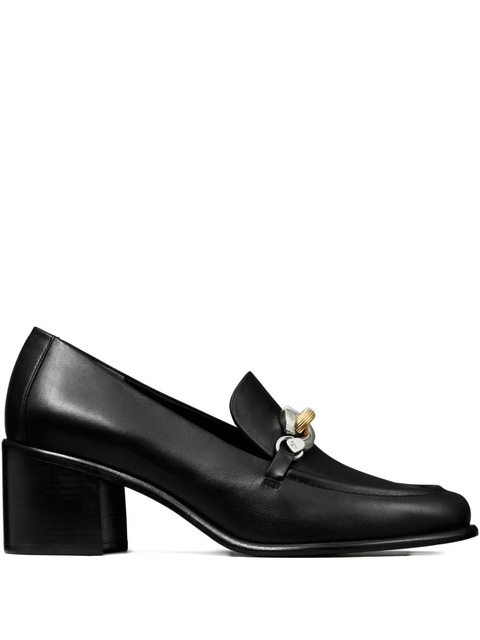 Tory Burch 55mm chain-embellished heeled loafers - Black - zdjęcie produktu nr 1