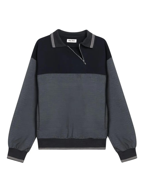 Miu Miu colourblock zip sweatshirt - Grey - zdjęcie produktu nr 1