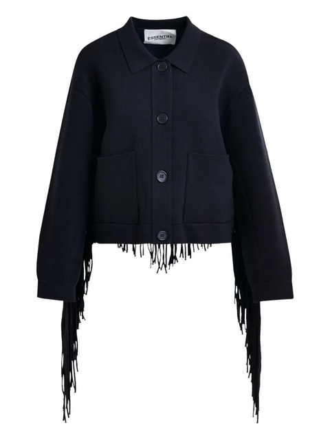 Essentiel Antwerp Istern fringe cardigan - Blue - zdjęcie produktu nr 1