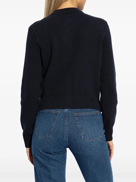 AMI Paris logo-embroidered cardigan - Blue - zdjęcie produktu nr 2