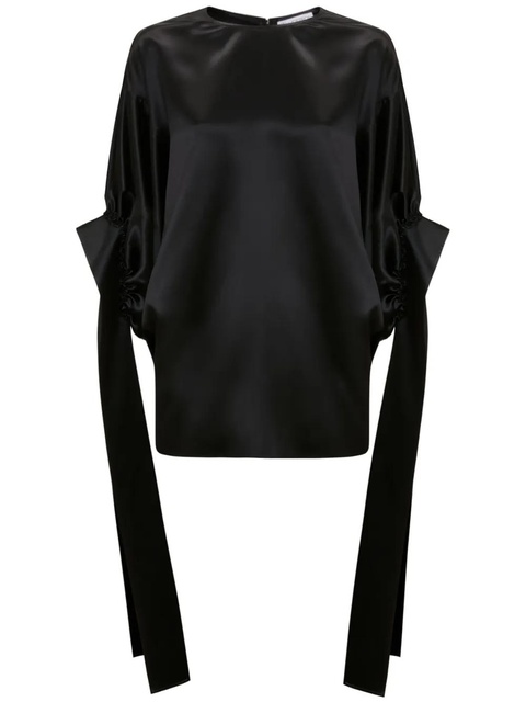 JW Anderson satin-finish pleated blouse - Black - zdjęcie produktu nr 1