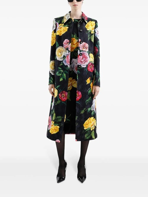 Dolce & Gabbana rose-print coat - Black - zdjęcie produktu nr 1