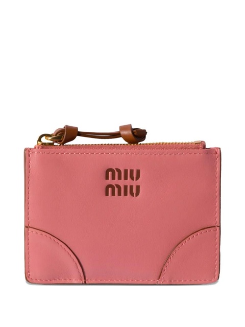 Miu Miu logo leather wallet - Pink - zdjęcie produktu nr 1