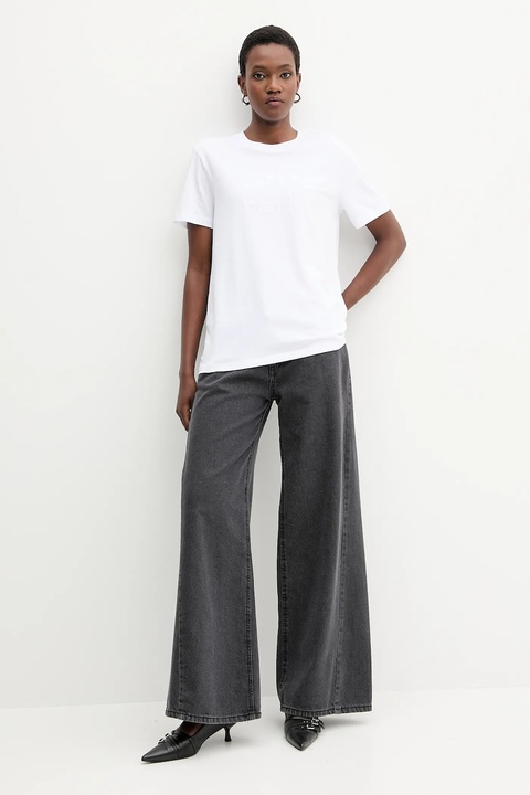 Iceberg t-shirt bawełniany damski kolor biały F021 6327 - zdjęcie produktu nr 2