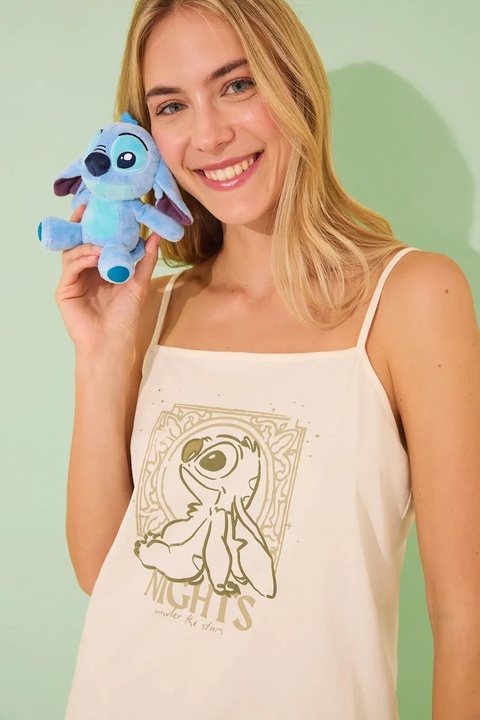 women'secret piżama bawełniana LILO & STITCH kolor beżowy bawełniana 3139902 - zdjęcie produktu nr 2