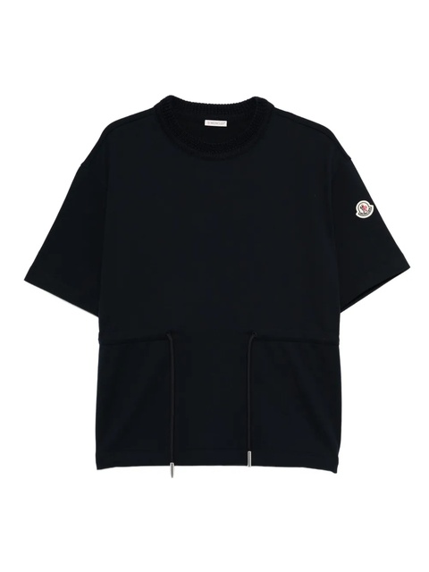 Moncler drawstring-waist T-shirt - Blue - zdjęcie produktu nr 2