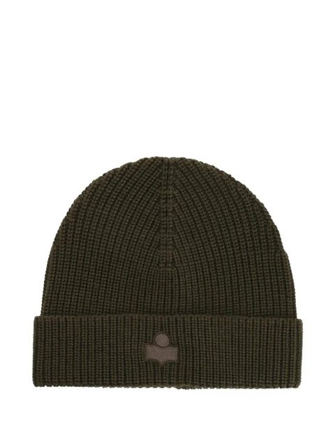 ISABEL MARANT ribbed logo beanie - Green - zdjęcie produktu nr 1