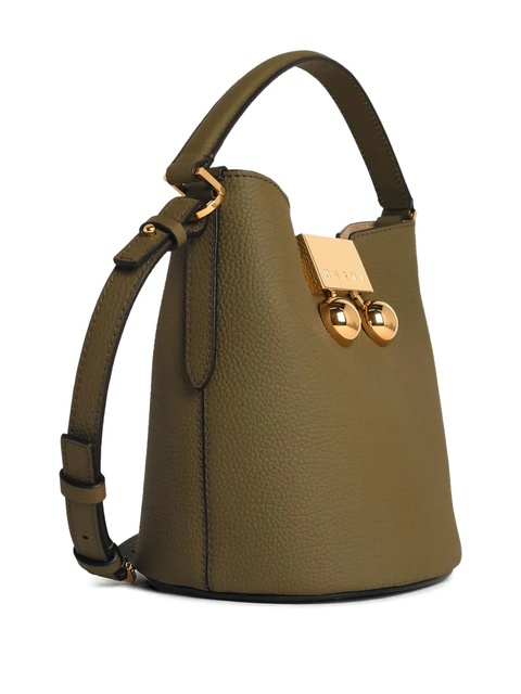 Marni Trunkaroo leather bucket bag - Green - zdjęcie produktu nr 2