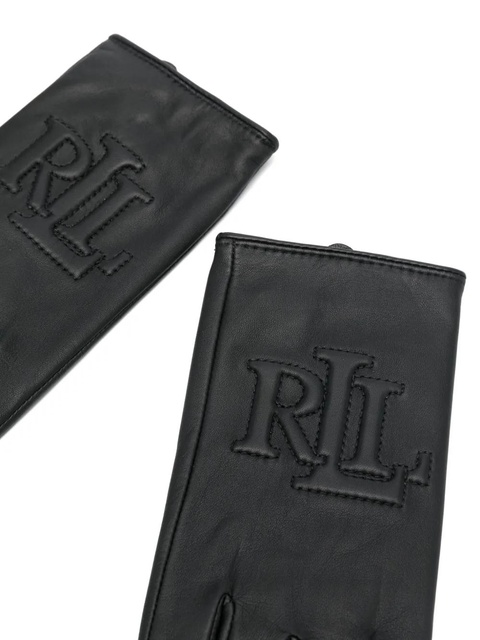 Lauren Ralph Lauren logo-embossed leather gloves - Black - zdjęcie produktu nr 2