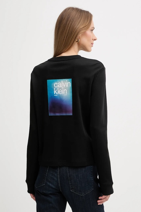 Calvin Klein Jeans longsleeve bawełniany kolor czarny LV047D223G - zdjęcie produktu nr 1
