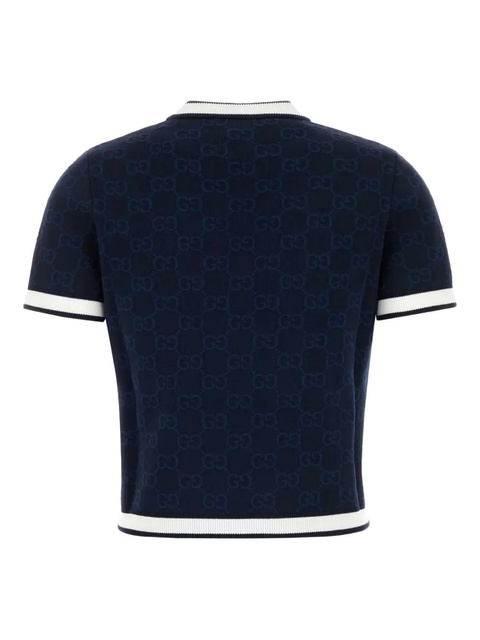 Gucci monogram-pattern short-sleeve t-shirt - Blue - zdjęcie produktu nr 2