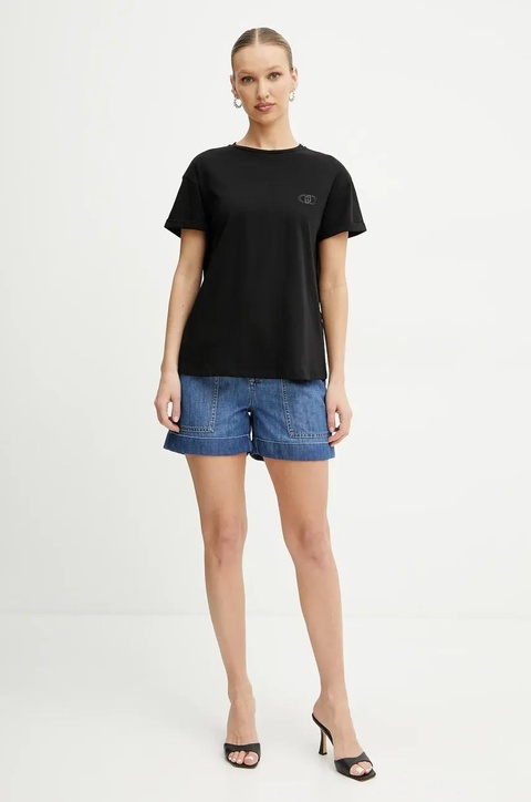 Liu Jo t-shirt bawełniany damski kolor czarny WA5512.JS923 - zdjęcie produktu nr 2