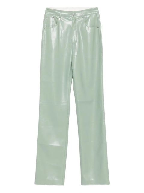 Nanushka five-pocket faux-leather trousers - Green - zdjęcie produktu nr 1