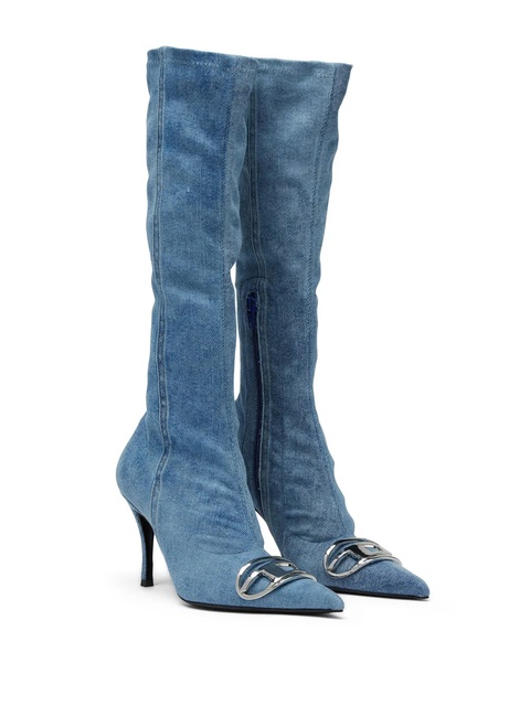 Diesel D-Venus Kb D 90mm denim knee-high boots - Blue - zdjęcie produktu nr 1