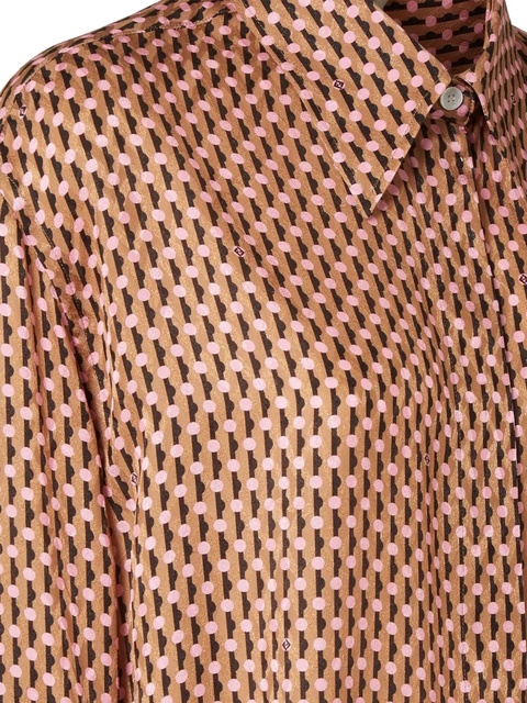 FENDI dots-jacquard silk shirt - Brown - zdjęcie produktu nr 2