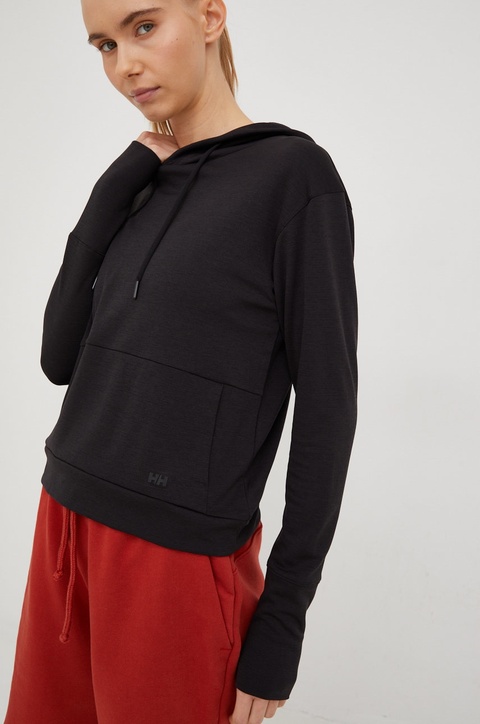 Helly Hansen bluza sportowa damska kolor czarny z kapturem gładka Lifa Tech 48530 - zdjęcie produktu nr 1