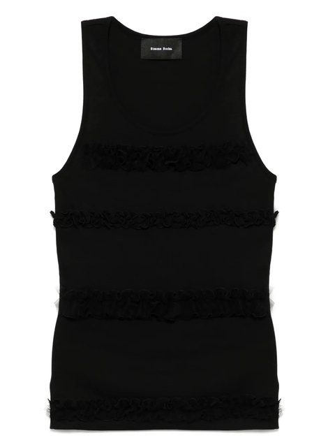 Simone Rocha ruffled tank top - Black - zdjęcie produktu nr 1