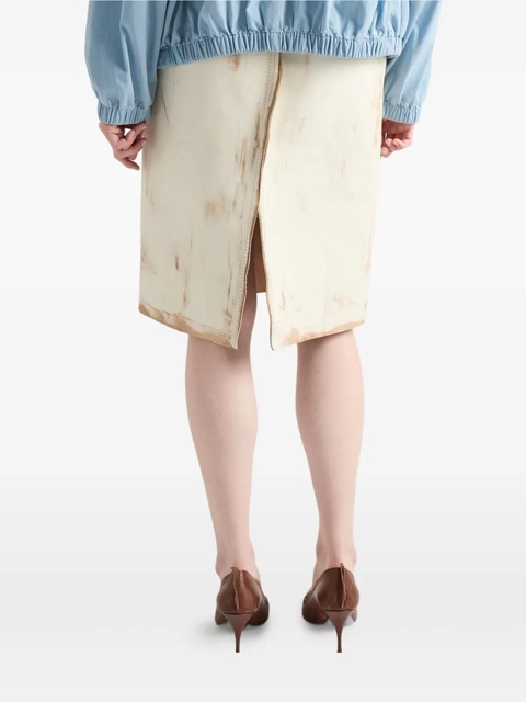 Prada leather midi skirt - Neutrals - zdjęcie produktu nr 2