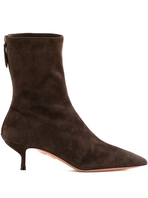 Aquazzura suede pointed-toe ankle boots - Brown - zdjęcie produktu nr 2