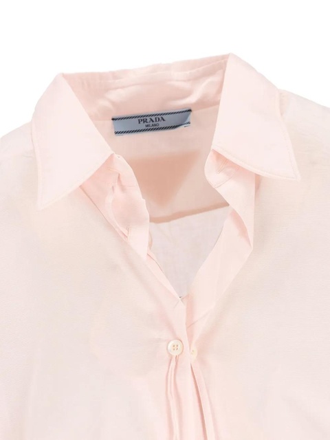 Prada lace-up cotton shirt - Pink - zdjęcie produktu nr 2