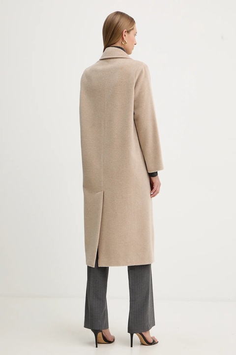 Weekend Max Mara płaszcz z dodatkiem wełny ZUFOLO kolor beżowy 2525016092600 - zdjęcie produktu nr 2