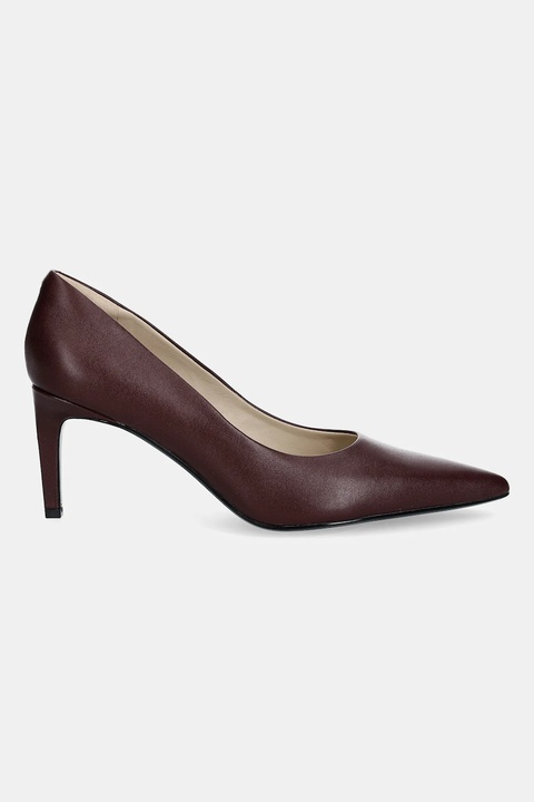 Calvin Klein szpilki skórzane ESS STILETTO 70 kolor bordowy HW0HW02607 - zdjęcie produktu nr 1