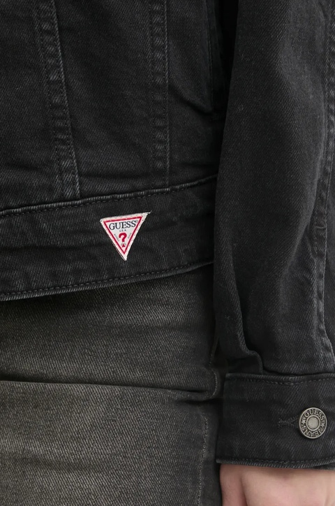 Guess Jeans kurtka jeansowa damska kolor czarny przejściowa oversize W4BN56 D5E83 - zdjęcie produktu nr 2