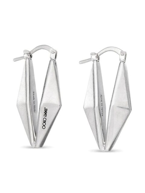 Jimmy Choo Diamond engraved-logo earrings - Silver - zdjęcie produktu nr 1