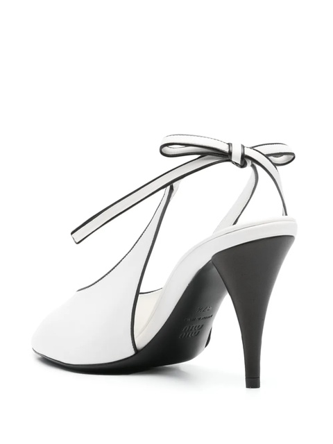 Miu Miu 90mm nappa leather slingback pumps - White - zdjęcie produktu nr 2