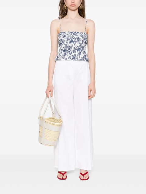 Maje graphic-print smocked top - White - zdjęcie produktu nr 1