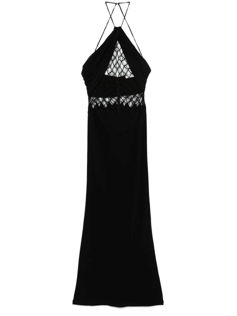 Christopher Esber net-detail silk maxi dress - Black - zdjęcie produktu nr 1