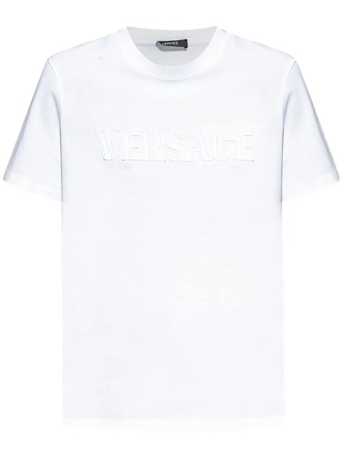 Versace fringed embroidered T-shirt - White - zdjęcie produktu nr 1