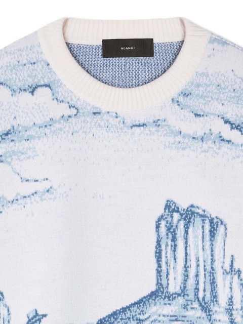 Alanui Silent Rider wool sweater - Blue - zdjęcie produktu nr 2