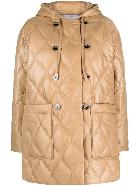 GANNI quilted hooded jacket - Neutrals - zdjęcie produktu nr 1