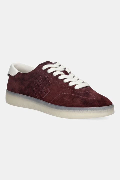 Tory Burch sneakersy zamszowe Phoenix Sneaker damskie kolor bordowy 166688.600 - zdjęcie produktu nr 1