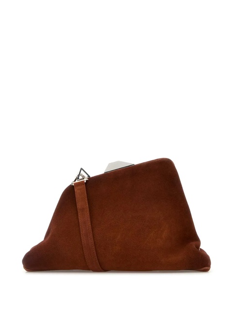 The Attico Day Off suede clutch bag - Brown - zdjęcie produktu nr 1