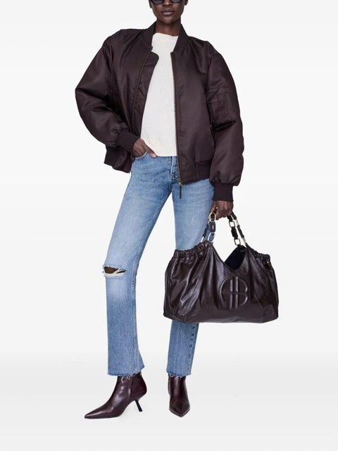 ANINE BING Leon satin bomber jacket - Brown - zdjęcie produktu nr 2