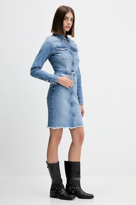 Karl Lagerfeld Jeans sukienka jeansowa kolor niebieski mini prosta A4W13001 - zdjęcie produktu nr 2