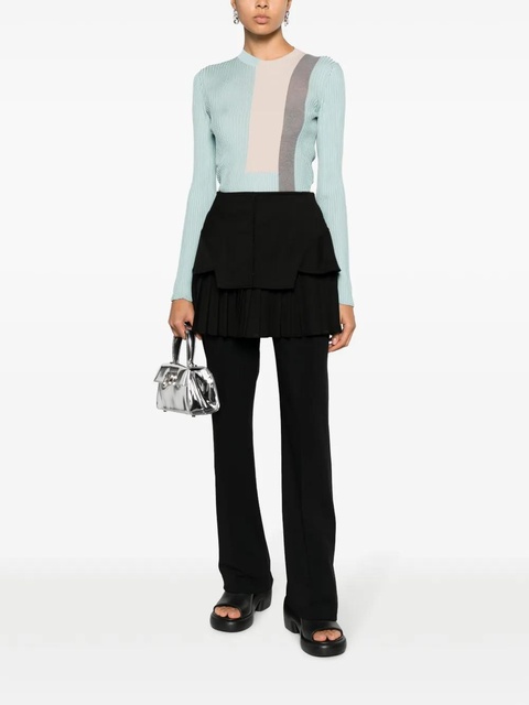 FENDI colour-block ribbed-knit silk-blend top - Blue - zdjęcie produktu nr 2
