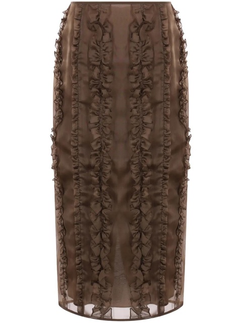 Cecilie Bahnsen Ocean midi skirt - Brown - zdjęcie produktu nr 1