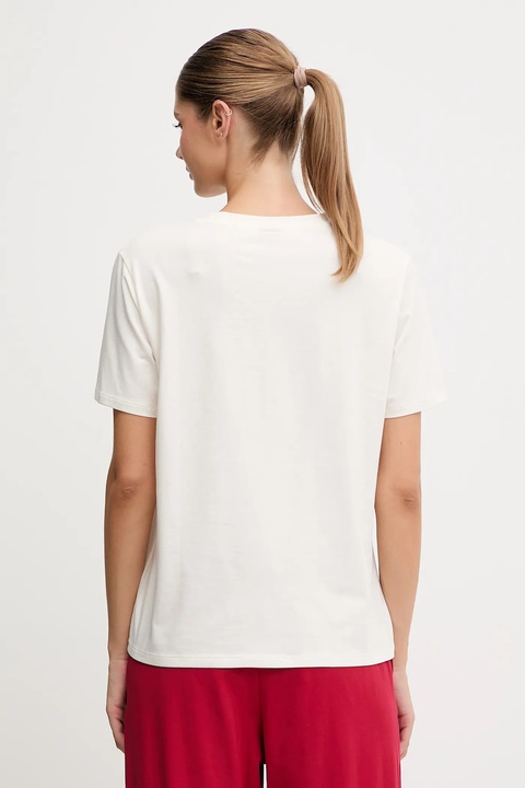 HUGO t-shirt lounge damski kolor beżowy 50555634 - zdjęcie produktu nr 2